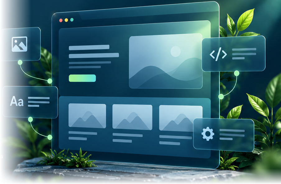 Εικαστικό minimal browser mockup ιστοσελίδας